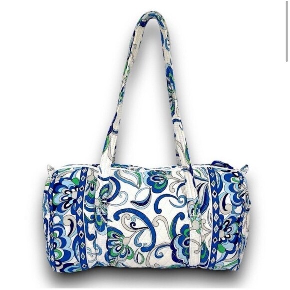 Vera Bradley Mediterranean White Large Duffel Bag 18” long Retired Pattern